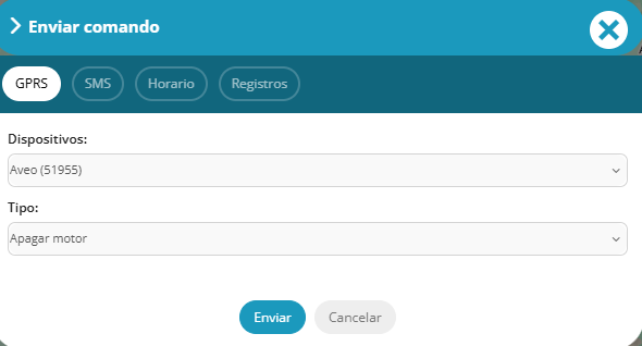 Comando de apagar motor